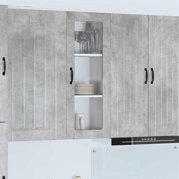 ARDEBO.de - Küchenhängeschrank Beton Grau 40 x 31 x 100 cm Holzwerkstoff