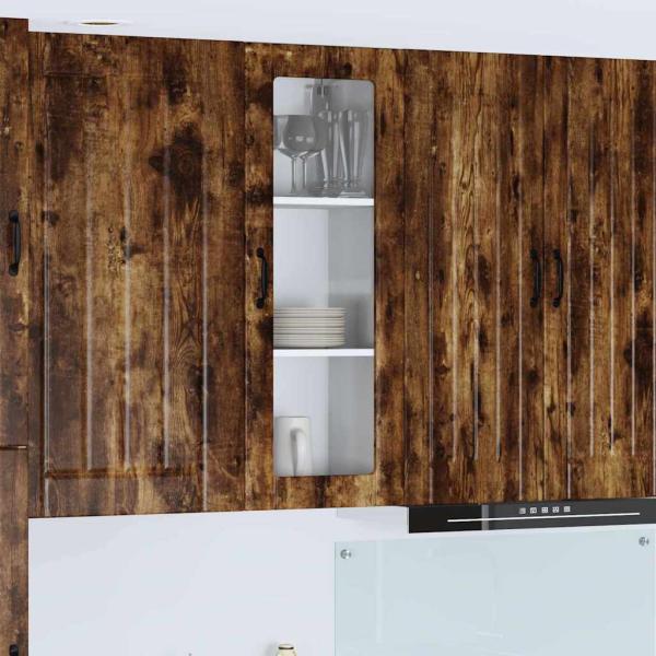 ARDEBO.de - Küchenhängeschrank mit Regal Geräucherte Eiche 40 x 31 x 100 cm