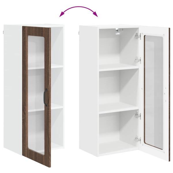 Küchenhängeschrank mit Tür Braun Eichen-Optik 40 x 31 x 100 cm