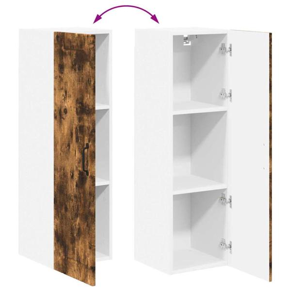 Küchenhängeschrank mit Regal Geräucherte Eiche 30 x 31 x 100 cm