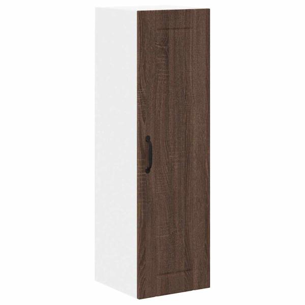 Küchenhängeschrank mit Tür Braun Eichen-Optik 30 x 31 x 100 cm