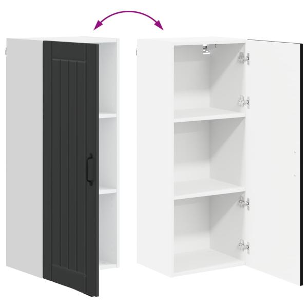 Küchenhängeschrank Schwarz 40 x 31 x 100 cm Holzwerkstoff