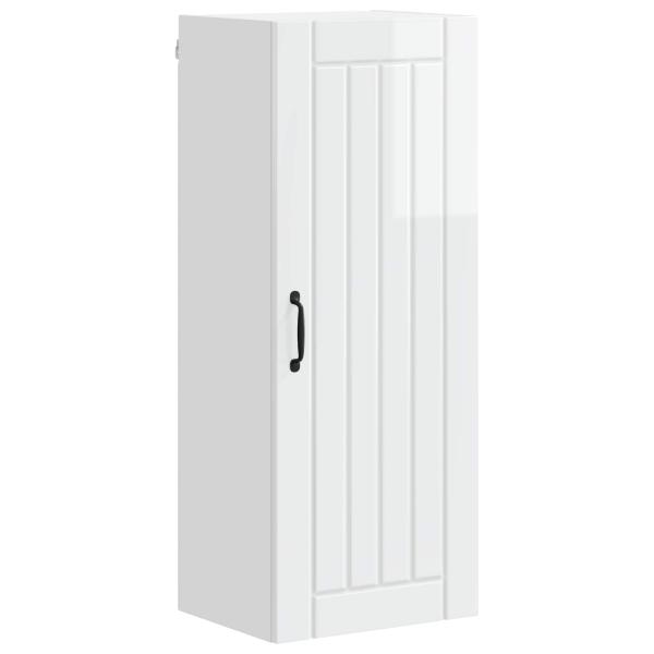 Küchenhängeschrank mit Regal Hochglanz Weiß 40 x 31 x 100 cm