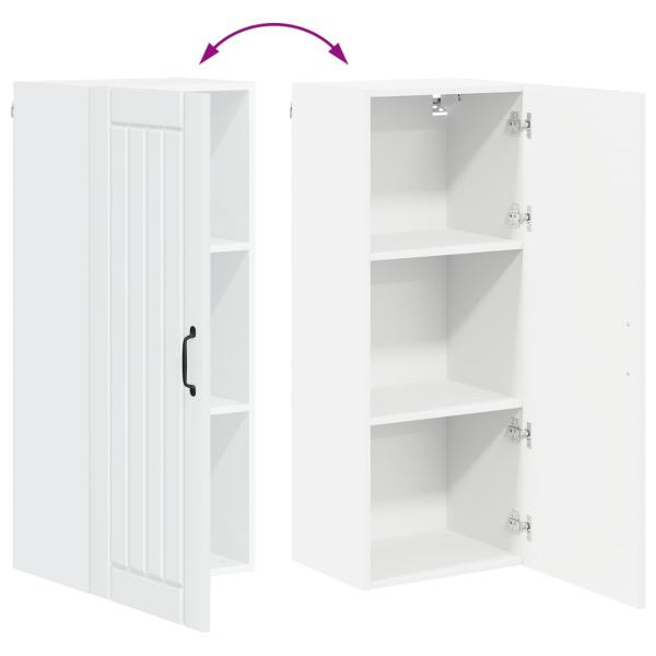 Küchenhängeschrank mit Regal Hochglanz Weiß 40 x 31 x 100 cm