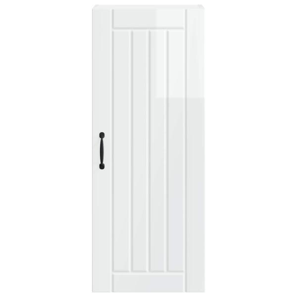 Küchenhängeschrank mit Regal Hochglanz Weiß 40 x 31 x 100 cm