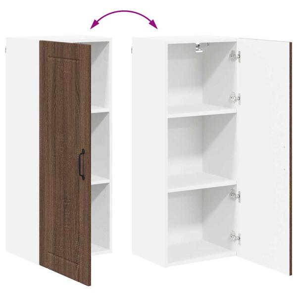 Küchenhängeschrank mit Tür Braun Eichen-Optik 40 x 31 x 100 cm