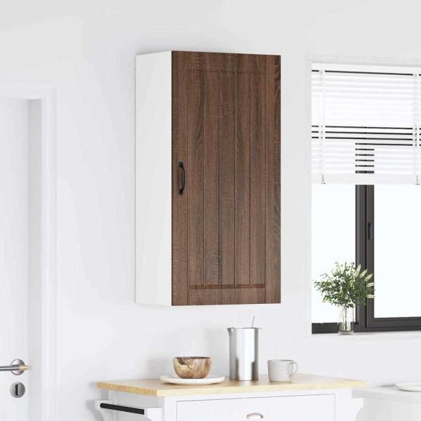 Küchenhängeschrank mit Tür Braun Eichen-Optik 50 x 31 x 100 cm