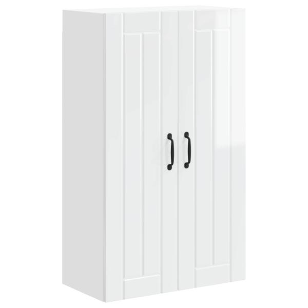Küchenhängeschrank mit Regal Hochglanz Weiß 60 x 31 x 100 cm