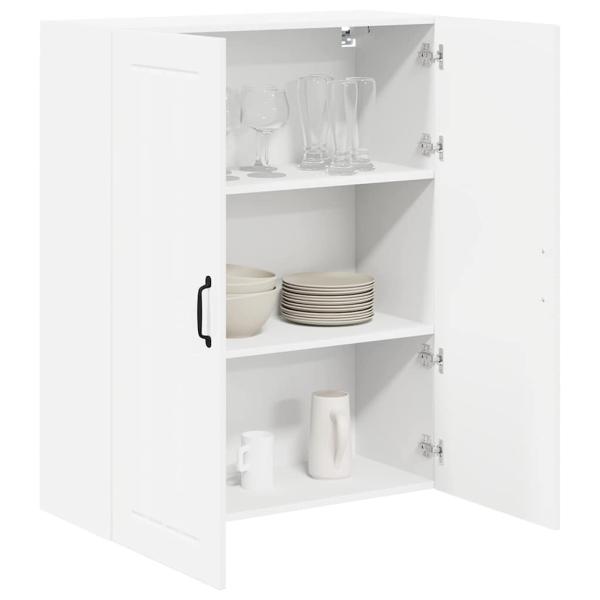 Küchenhängeschrank mit Regal Hochglanz Weiß 80 x 31 x 100 cm