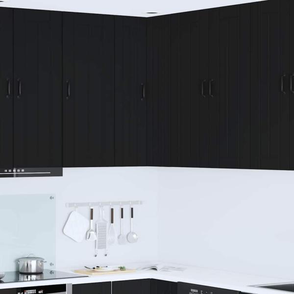 ARDEBO.de - Küchenhängeschrank Schwarz 57 x 57 x 100 cm Holzwerkstoff