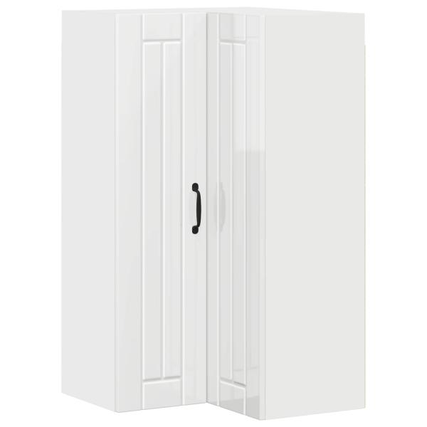 Küchenhängeschrank mit Regal Hochglanz Weiß 57 x 57 x 100 cm