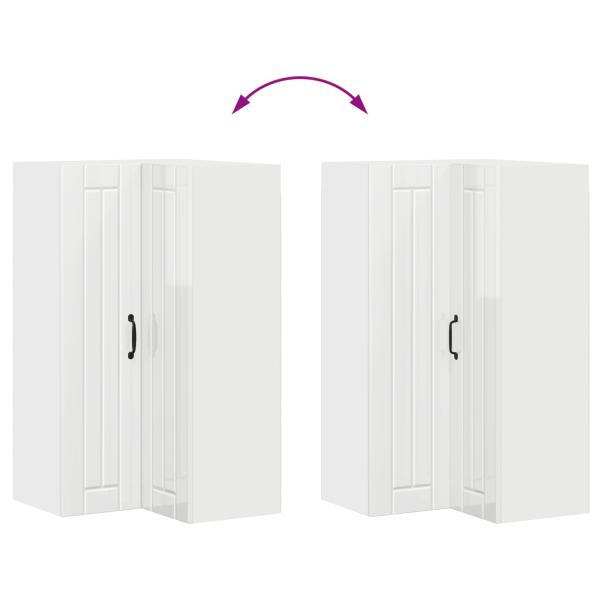 Küchenhängeschrank mit Regal Hochglanz Weiß 57 x 57 x 100 cm