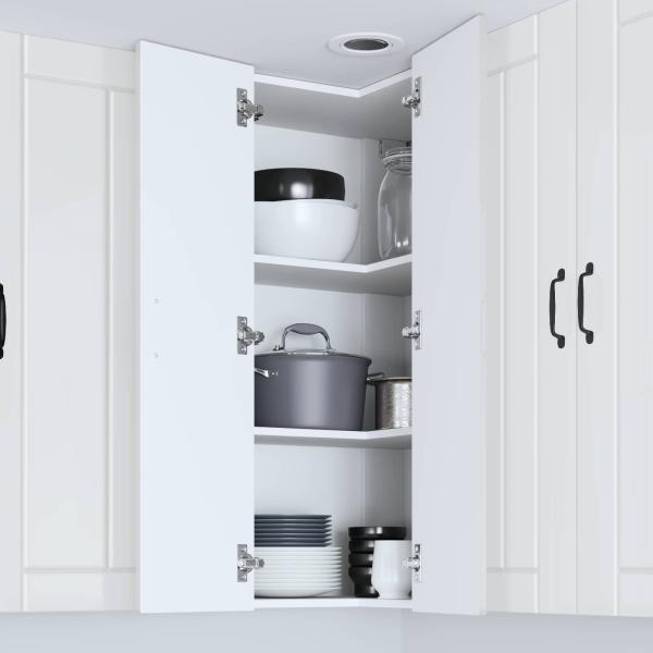 Küchenhängeschrank mit Regal Hochglanz Weiß 57 x 57 x 100 cm