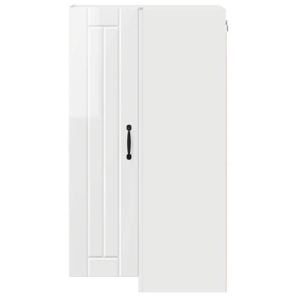 Küchenhängeschrank mit Regal Hochglanz Weiß 57 x 57 x 100 cm