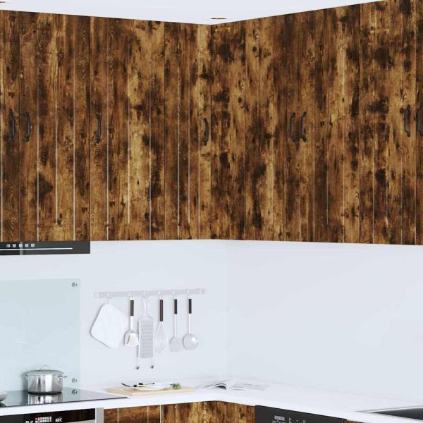ARDEBO.de - Küchenhängeschrank mit Regal Geräucherte Eiche 57 x 57 x 100 cm