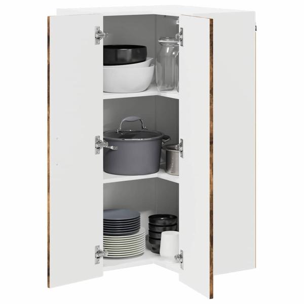 Küchenhängeschrank mit Regal Geräucherte Eiche 57 x 57 x 100 cm