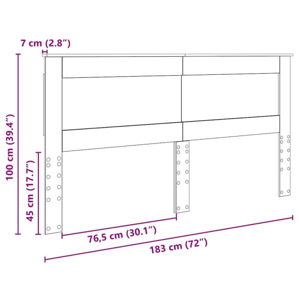 Kopfteil mit Kopfteil Beton Grau 180 cm Holzwerkstoff