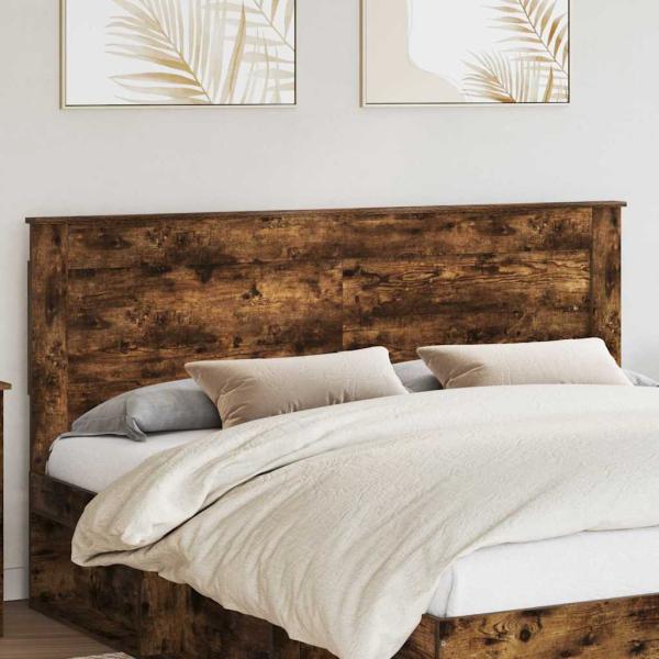 ARDEBO.de - Kopfteil mit Kopfteil Geräucherte Eiche 180 cm Holzwerkstoff