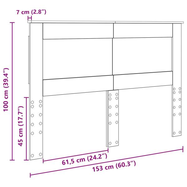 ARDEBO.de - Kopfteil mit Kopfteil Sonoma-Eiche 150 cm Holzwerkstoff