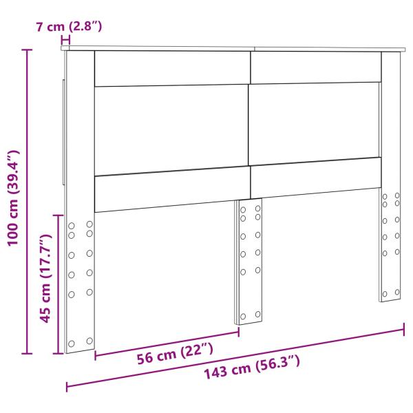 Kopfteil mit Kopfteil Beton Grau 140 cm Holzwerkstoff