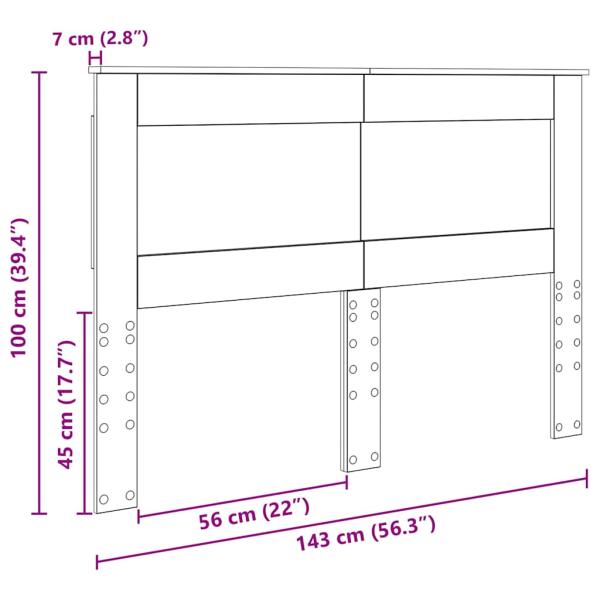 Kopfteil mit Kopfteil Geräucherte Eiche 140 cm Holzwerkstoff