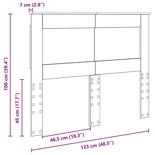 Kopfteil mit Kopfteil Sonoma-Eiche 120 cm Holzwerkstoff