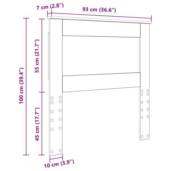 Kopfteil mit Kopfteil Altholz 90 cm Holzwerkstoff