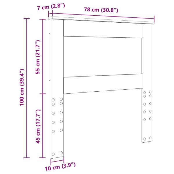 Kopfteil mit Kopfteil Altholz 75 cm Holzwerkstoff