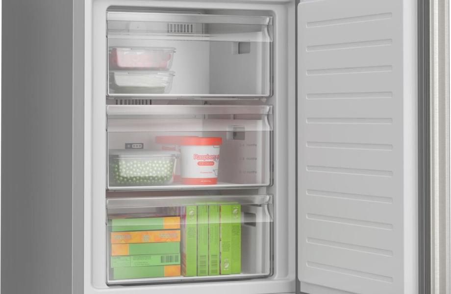 Bosch KGN362LAF Serie 4 Stand Kühl-Gefrierkombination, 60 cm breit, 321 L, Total No Frost, Vitafresh, Super Kühlen, Super Gefrieren, Edelstahloptik
