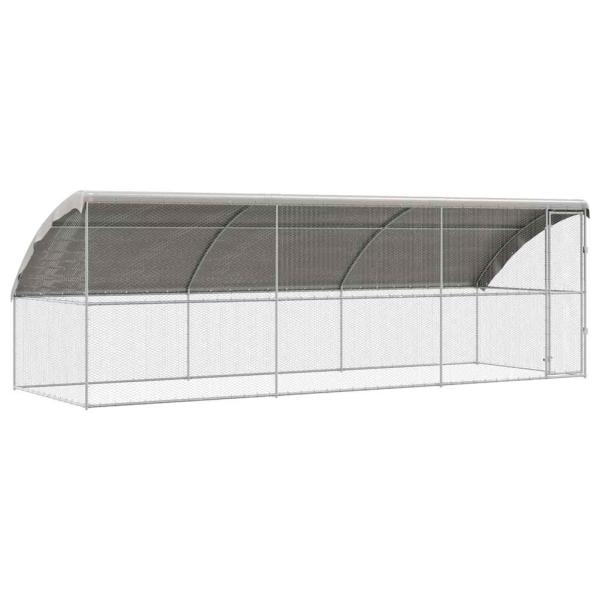 Hühnerkäfig 3 pcs Silber 600 x 200 x 200 cm Verzinkter Stahl