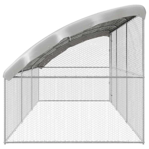 Hühnerkäfig 3 pcs Silber 600 x 200 x 200 cm Verzinkter Stahl