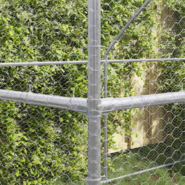 Hühnerkäfig Silber 600 x 200 x 198.5 cm Verzinkter Stahl