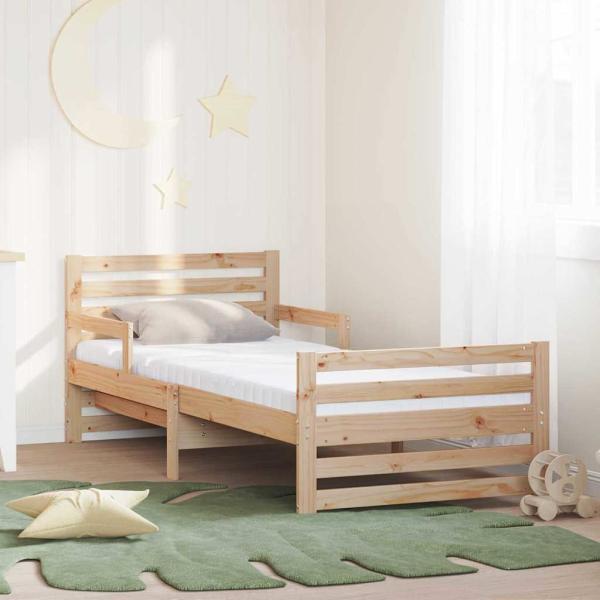 ARDEBO.de - Bettgestell mit Matratze mit Kopfteil Braun 80 x 200 cm