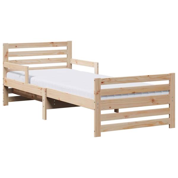 Bettgestell mit Matratze mit Kopfteil Braun 80 x 200 cm