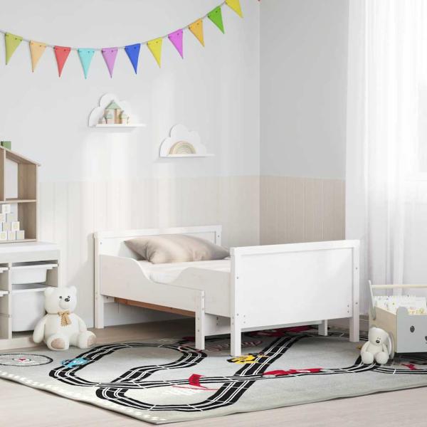 Bettgestell mit Matratze mit Kopfteil Weiß 80 x 200 cm