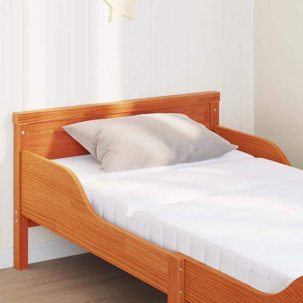 Bettgestell mit Matratze mit Kopfteil Wachsbraun 80 x 200 cm