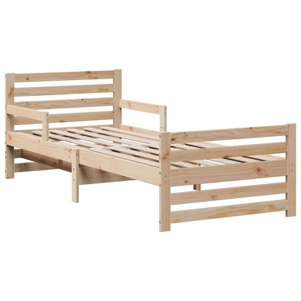 Bettgestell mit Matratze mit Kopfteil Braun 80 x 200 cm