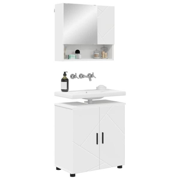 Badezimmermöbel Set 2 pcs Weiß 61 x 35 x 64 cm Holzwerkstoff