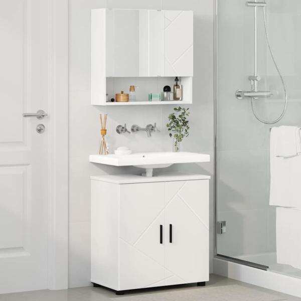 Badezimmermöbel Set 2 pcs Weiß 61 x 35 x 64 cm Holzwerkstoff