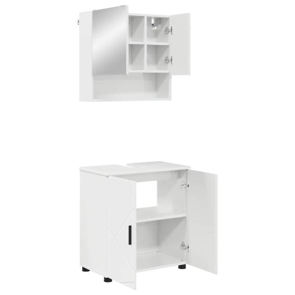 Badezimmermöbel Set 2 pcs Hochglanz-Weiß 61 x 35 x 64 cm