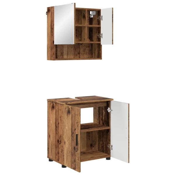 Badezimmermöbel Set 2 pcs Altholz 61 x 35 x 64 cm Holzwerkstoff