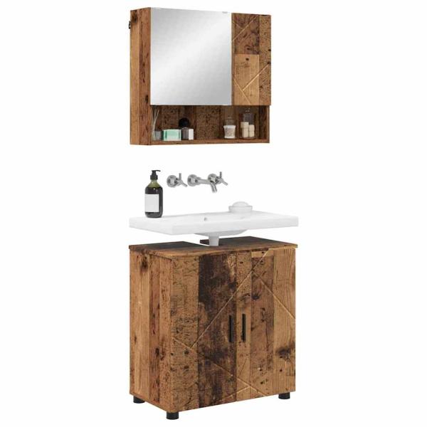 Badezimmermöbel Set 2 pcs Altholz 61 x 35 x 64 cm Holzwerkstoff