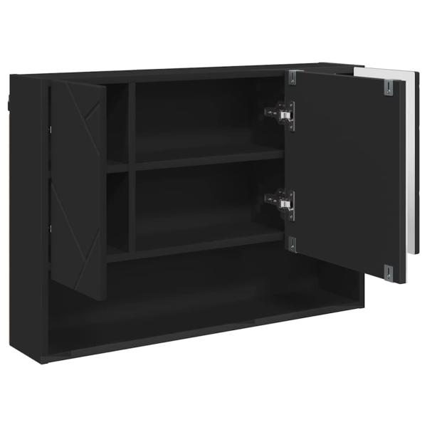 Badezimmermöbel Set mit Regal 3 pcs Schwarz 76,5 x 35 x 64 cm