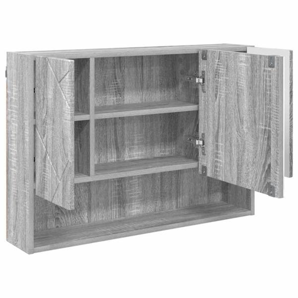Badezimmermöbel Set mit Tür 3 pcs Grau Sonoma 76,5 x 35 x 64 cm