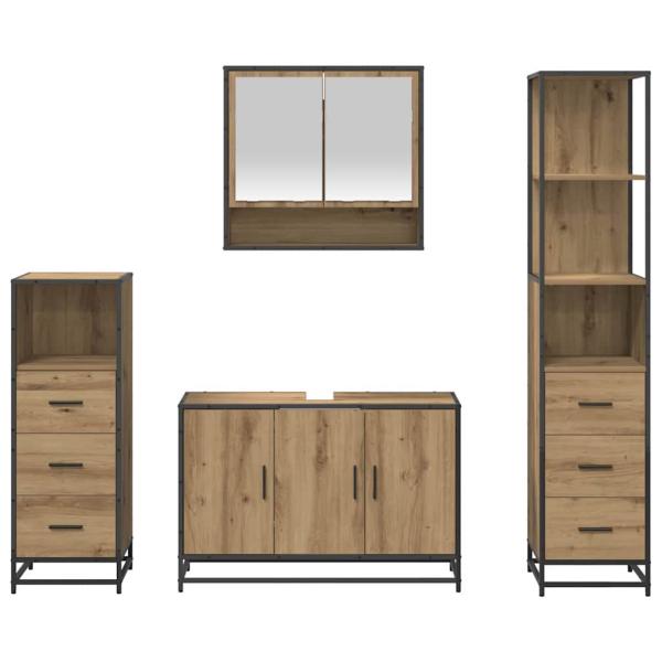 Badezimmermöbel Set mit Tür 4 pcs Artisan-Eiche 90 x 33 x 60 cm