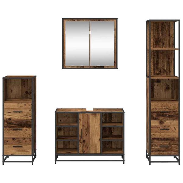 Badezimmermöbel Set 4 pcs Altholz 80 x 33 x 60 cm Holzwerkstoff