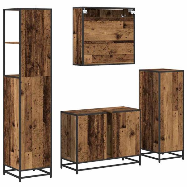 Badezimmermöbel Set 4 pcs Altholz 80 x 33 x 60 cm Holzwerkstoff