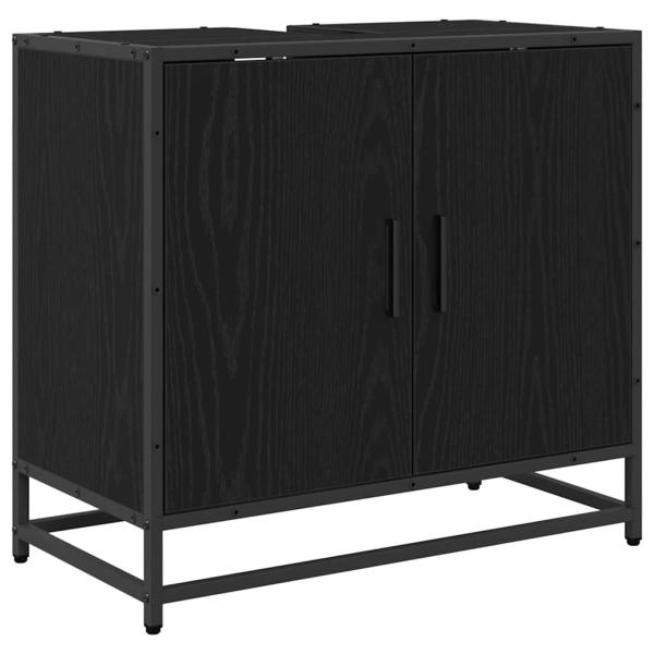 Badezimmermöbel Set 3 pcs Schwarz Eichen-Optik 60 x 33 x 60 cm
