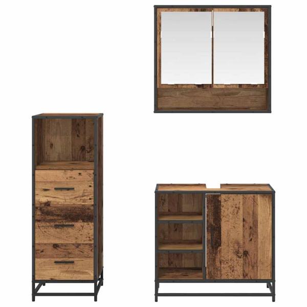 Badezimmermöbel Set 3 pcs Altholz 65 x 33 x 60 cm Holzwerkstoff