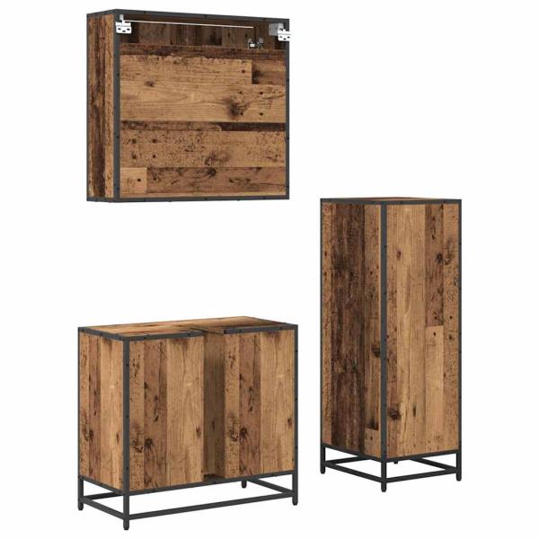 Badezimmermöbel Set 3 pcs Altholz 65 x 33 x 60 cm Holzwerkstoff